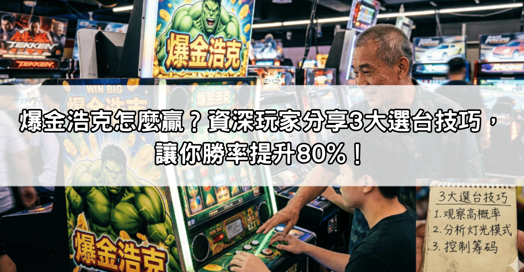 爆金浩克怎麼贏？資深玩家分享3大選台技巧，讓你勝率提升80%！